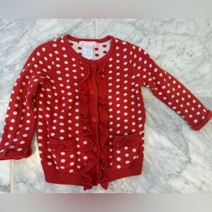 Janie and Jack Red Polka Dot Sweater